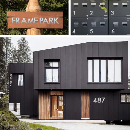 Monlyey 4 Inch Floating House Numbers and Metal Letters for Outdoor Signs - Modern Stainless Steel Address Numbers (1/4 Inch Variation)