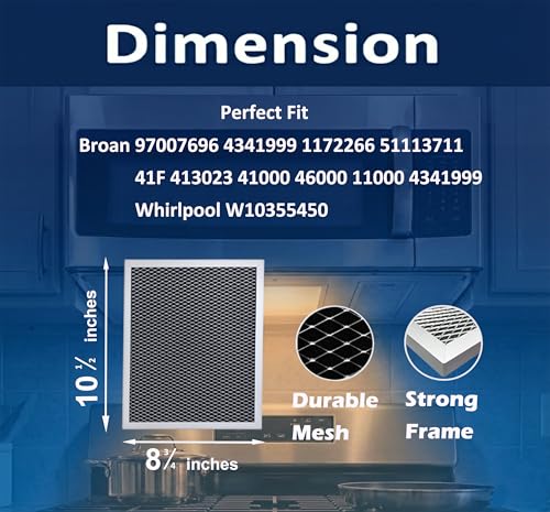 Range Hood Filter 4x8.75 x 10.5 in for Broan Nutone 97007696 41F | Amazinpure