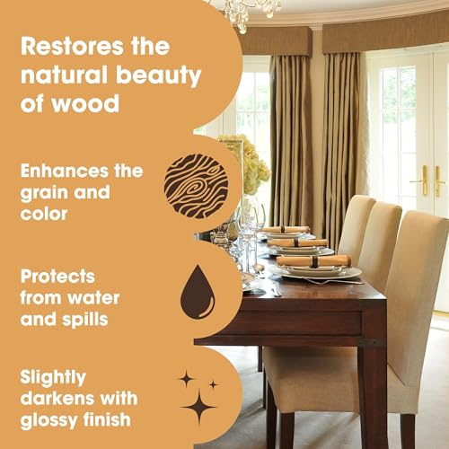 Furniture Clinic Boiled Linseed Oil 8.5 fl oz for Wood Stone & Metal - Natural Finish