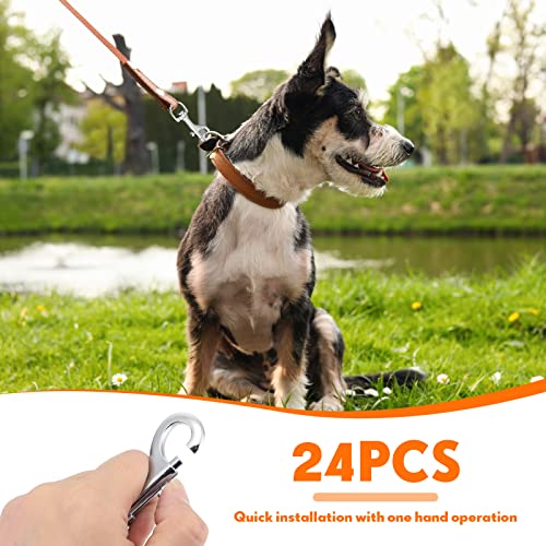 Therwen 24 Pcs Heavy Duty Stainless Steel Swivel Snap Hooks 70mm Silvery White