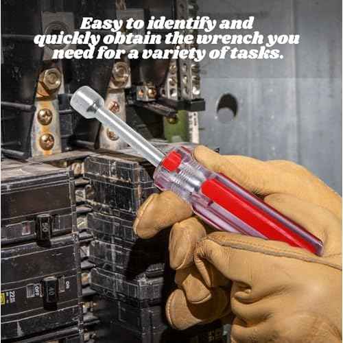 5/16 Inch Hex Nut Driver, Socket Wrench Screwdriver with 3.7-Inch Hollow Shaft, Cushion Grip Handle