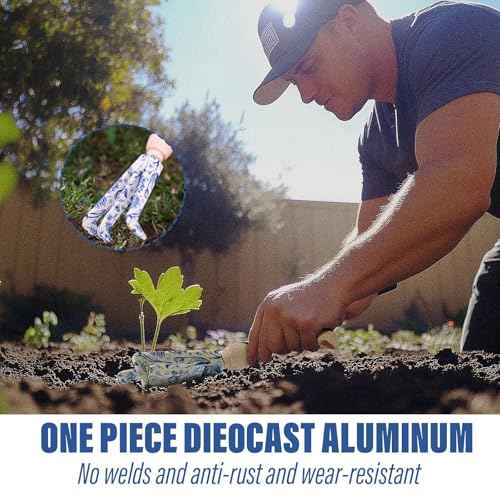 Aimerla Gardening Tool Set of 5 Heavy Duty Aluminum Garden Tools with Non-Slip Rubber Grip, Fashion Garden Bag, Durable Hand Tools for Gardener, Weeding, Gardening Gifts for Women,Men - Floral