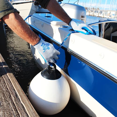 SHOWA Atlas 300 Natural Latex Palm Coated General Purpose Work Glove with Poly/Cotton Liner, 10-Gauge, Blue, Large (1 Pair)