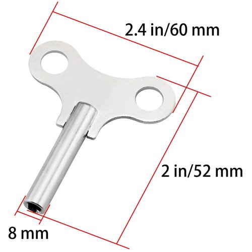 Ruiwaer Clock Winding Key Wood Clock Key Metal Clock Key Sturdy Clock Tool Winding Chain Repair Tool Clock Accessories, Silver