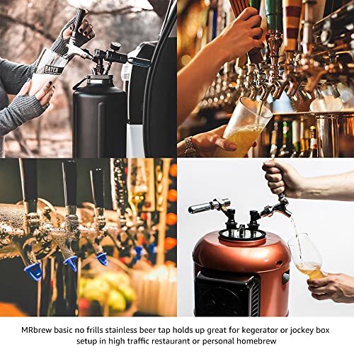 MRbrew Upgraded Draft Keg Tap - 304 Stainless Pro Faucet, Pack of 2, Fits American Beer Shanks & Towers