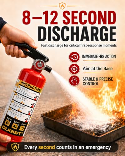 Ougist 2.5 lb ABC Dry Chemical Fire Extinguisher - Model 1, Home & Car Safety