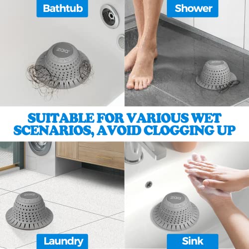 Zaa Shower Drain Hair Catcher 1 Pack Gray - Bathtub & Sink Drain Protector