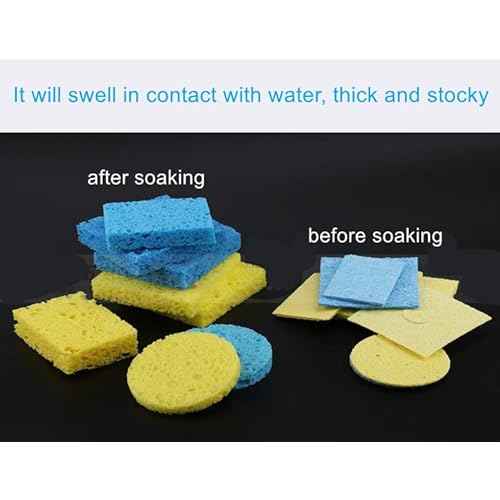 Fielect 20Pcs Soldering Sponge 60mmx60mmx11mm for Iron Tips, Soldering Iron Cleaning Sponge Solder Tip Clean Pads