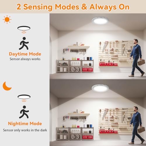 KYEKIO 2-Pack Rechargeable LED Ceiling & Shower Lights with Remote, White