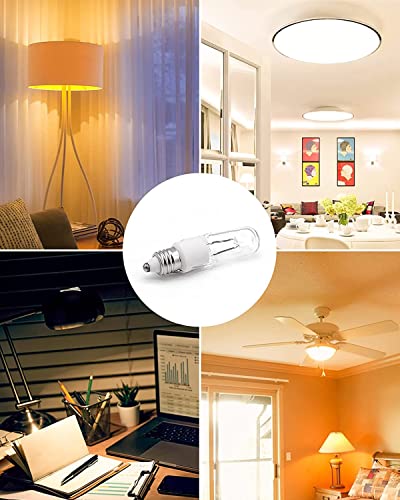 Jaenmsa 120V 100W E11 Halogen Mini Candelabra Bulb 4 Pack, Warm White Dimmable T4 Replacement for Chandeliers, Ceiling Fans, Lamps - Variation: 100W-4P