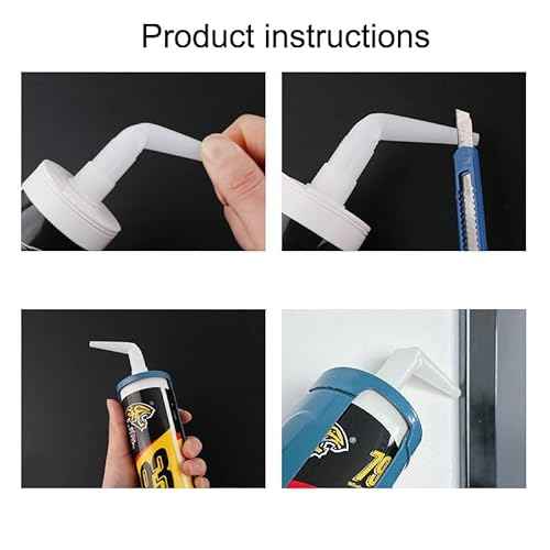 10 Pack Sausage Caulk Gun Angle Nozzle Replacement Curved Caulking Nozzles Tips for Manual Sausage Caulking Gun 10 oz Cartridge Sealants Adhesive Waterproof Caulk & Seal Silicone Sealant