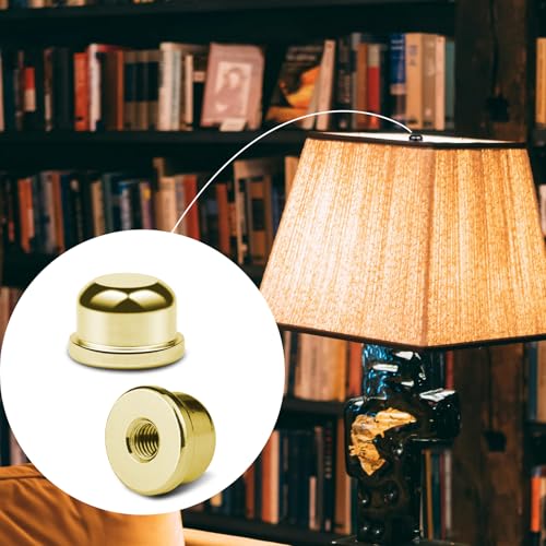 Aecsze 8 Pcs Retro Black Gold Silver Lamp Shade Screw Caps 1/4-27 Thread