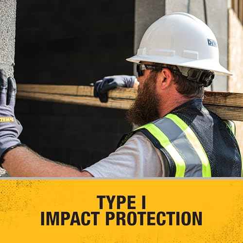 DEWALT DPG11FB-W Full Brim Hard Hat ? Made in USA ? White ? ANSI Z89.1 Type 1 Class G & E ? 6-Point Ratchet Suspension