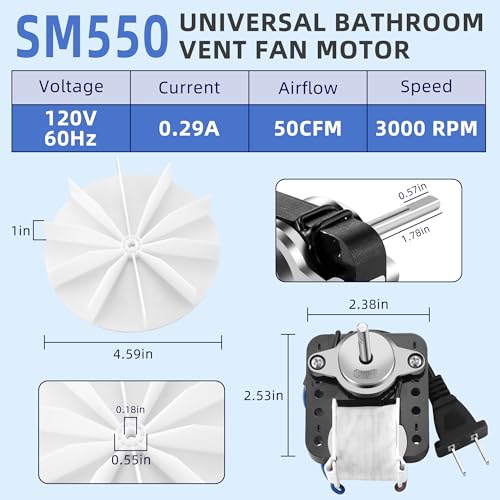 AMI PARTS Bathroom Fan Motor Replacement 2-Pack for Nu-Tone & Broan