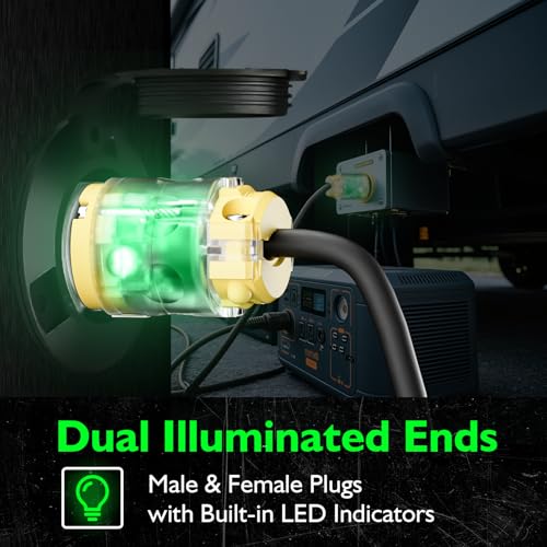 EPLESFTON Lighted 20A 125V NEMA 5-20R Female Extension Cord End - Commercial Grade