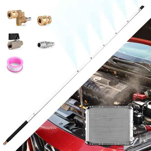 40 Inch Pressure Washer Wand for Car Radiator Cleaning Tools, Dual-Use Radiator Cleaner Wands for Pressure Washer & Pressure Air Pump Flush Car Truck Radiator Power Washer Wand with 6 Nozzle Tips
