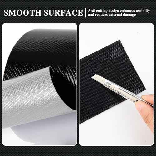 3.15 Inches x 11 Yards Black Heavy Duty Duct Tape, Waterproof Outdoor Tape for Repairs, Strong, Flexible, No Residue
