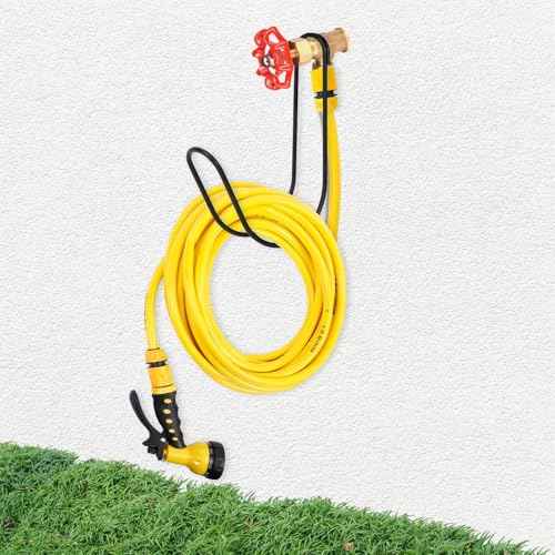 Garden Hose Storage Hook Water Hose Holder Hose Hanger,304Stainless Steel Solid Hose Hook Holds Up to 50Ft Hose Perfect for Garage, Garden, Tool Room(Matt Black 1pcs)