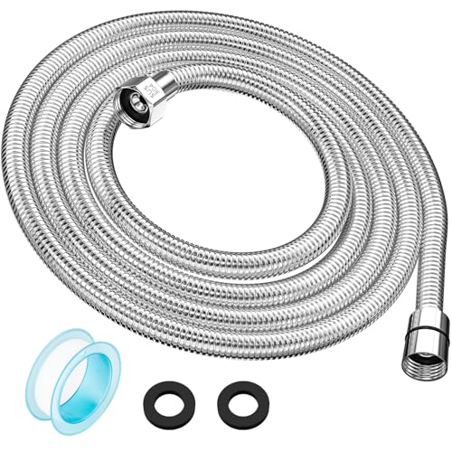 TEELLA 118 Inch Extra Long Stainless Steel Shower Hose Handheld Shower Head Extension