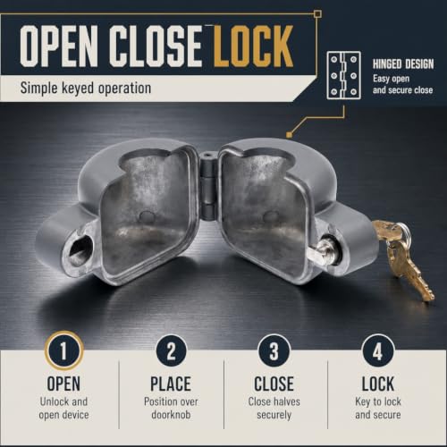 Gray PRIME-LINE Door Knob Lock-Out Device Keyed Alike Diecast Security Blocker