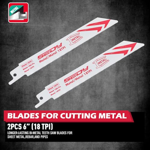 SEDY 10-Piece Reciprocating Saw Blade Set with Storage Box - Multi-Size Wood & Metal Cutting Blades, Straight Variants