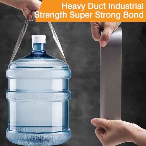 Heavy Duty Duct Tape 3 Inch X 33 Yards, 8.5 Mil Thickness, Multi Purpose White Duct Tape, No Residue, Waterproof, Tear by Hand - for Indoor Outdoor Repairs, Industrial, Professional Use