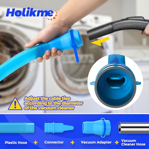Holikme Dryer Vent Cleaner Kit - 2-Piece Blue Vacuum Attachment