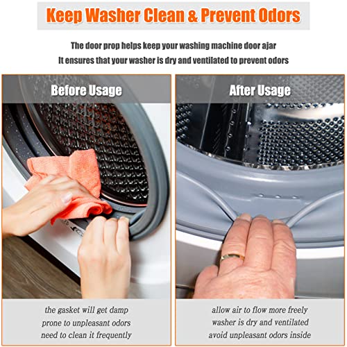 eHuangTools White Front-Load Washer Door Prop & Stopper, 6-in-1 Magnetic Holder with Flexible Hose