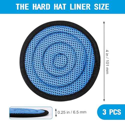 Hard Hat Top Pad Replacement, Washable Hard Hat Cooling Inserts/Liner/Sweatband, Sweat Pad Suspension Cushion Accessorie, Blue, 3 PCS