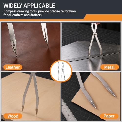 12-inch Radius Divider Tool Scribing Compass for Wood Leather Metal