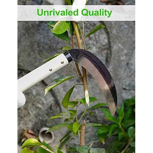 TOYPOPOR Carbon Steel Grass Sickle, 15'' Japanese Gardening Weeding Weeder, Garden Hand Tool, Farming Weed Remover, Scythe Blade Cutter, Manual Mowing Blade Cutter, Thick Blade Gardening Quick Work