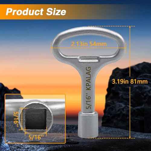 Upgraded Stainless Steel 5/16'' Square Hydrant Key, Sillcock Water Key, Shut Off tool for Wall Hydrant Water Spigot and Outdoor Hose Faucet Valve, Replace# 80132