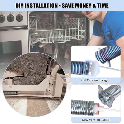 Dishwasher Door Spring & Cable Kit for 12004119 - Hinge Replacement