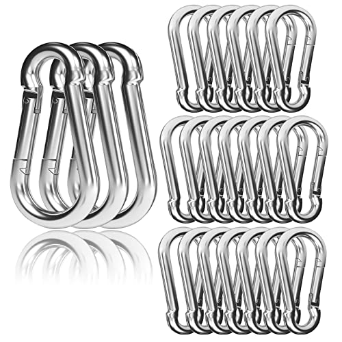 EPHECH M10 4-Inch Heavy Duty Carabiner Clip Silver 30PCS