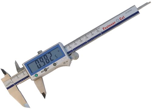 iGaging Fastener Cal Digital Caliper 0-6"/150 mm - IP54 Electronic Caliper for Woodworking - Quick & Accurate 4th, 16th, 32nd, & 128th Standard Fastener Reading - Includes Case, Manual, & Battery
