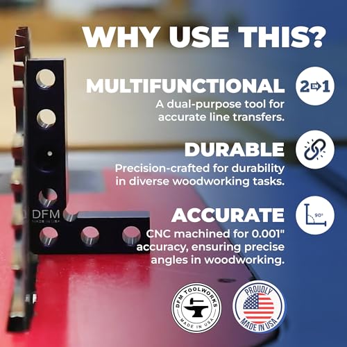 DFM Tool Works Small Square & Center Finder (Blue) – 0.34