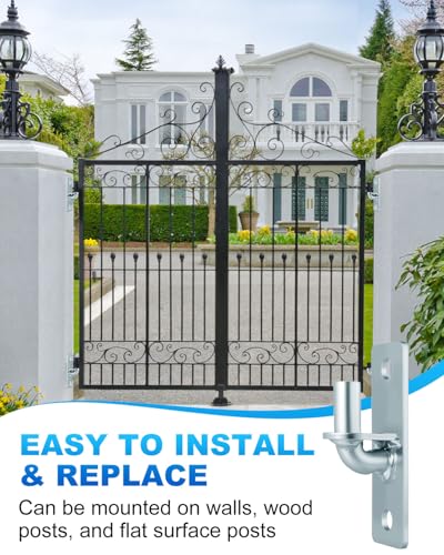 2 Pack Heavy Duty Wall Mount Gate Hinges with 5/8" Pin and Screws - Rust-Resistant Steel