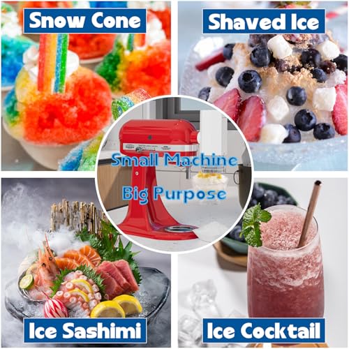 Snow White KitchenAid Shaved Ice Attachment with 8 Molds – Stainless Steel Blade