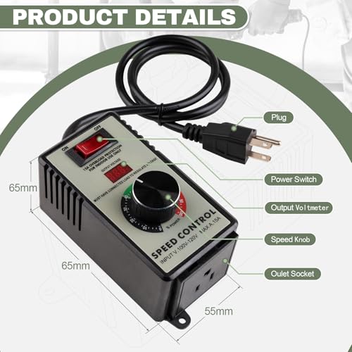ReeMoo 120V 15A AC Motor Speed Controller for Brushed Motors