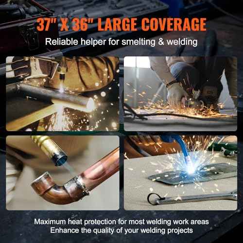VEVOR Carbon Felt Welding Blanket 4 Pack, 37" x 36" Flame Retardant Welding Blanket, Up To 1800¡ÆF Heat Resistant Blanket Set, Cuttable Carbon Fiber Fire Retardant Insulation Welding Mat Pad