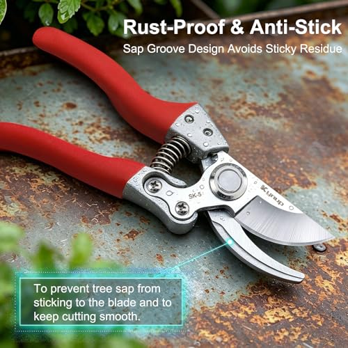 Kynup Modern Heavy Duty Pruning Shears with SK5 Steel - Left & Right Hand Friendly