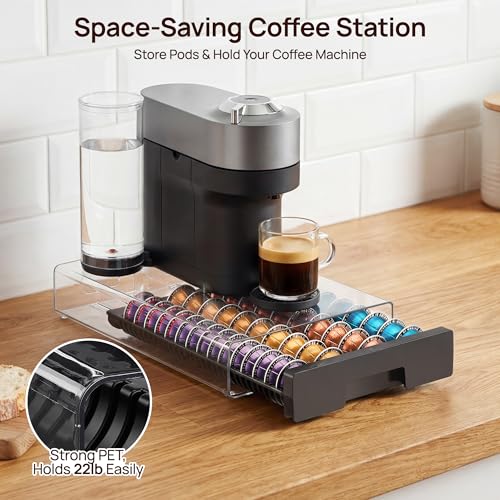 Vtopmart Black Vertuo Pod Drawer Organizer for Nespresso Vertuo Pods