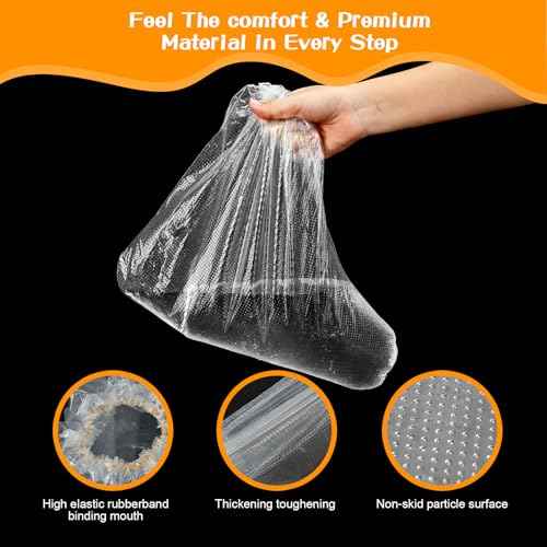 10 Pairs Waterproof Shoe Covers for Rain,Non-Slip Indoor Outdoor Rain Cover for Shoes,Disposable Plastic Rain Shoe Covers,Plastic Over shoes for Men Women,Water Proof Boot Protector(Clear£¬Medium)