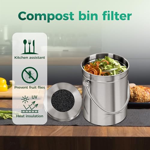 4.5in Charcoal Filter Pack for Trash Bins & Compost Pails – 7 PC