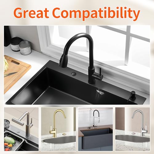 Joinfworld Waterproof Matte Black Garbage Disposal Air Switch Kit - Easy Install
