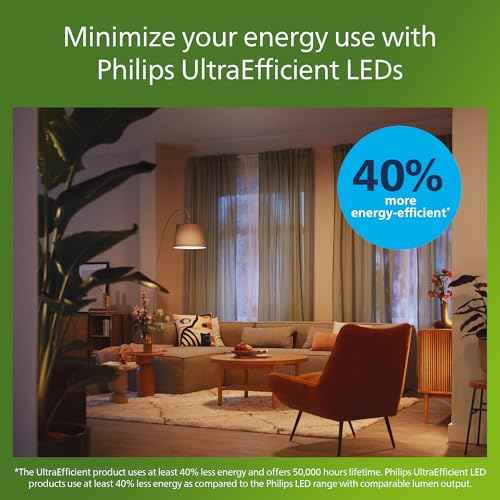 PHILIPS A19 Ultra Efficient Clear Dimmable LED Light Bulbs - Flicker-Free 60w Light Bulbs with EyeComfort Technology - Daylight 5000K - 800 Lumen - E26 Base - 8 Pack