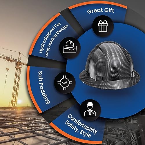 Updated Acerpal Full Brim Hard Hat, Padded, OSHA Type 1 Class E, G, & C Construction Safety Approved Hardhats, Designed, Hard Hats for Men, Cascos De Construccion Helmet.