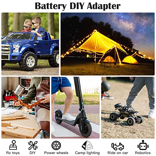 1 Pack Power Wheel Adapter for Milwaukee M18 Battery 18V Conversion Kit with Fuse & Switch