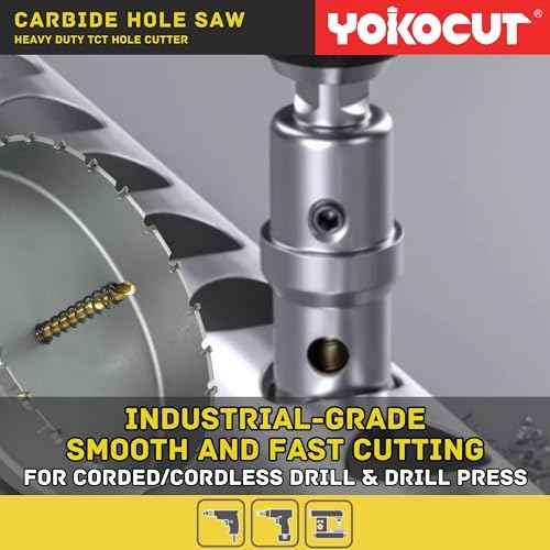 1 Inch Carbide Hole Saw, Hole Cutter Carbide Tipped with Pilot Drill Bit, TCT Hole Saws for Stainless Steel, Metal, Iron, Copper, Brass, Plastic, Wood