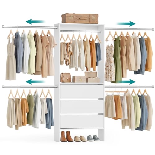 SONGMICS Customizable Walk-In Closet System 6.5-10.2 ft Modern Organizer